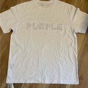 PURPLE Men's Rhinestone Logo Outline Graphic T-Shirt XL *Description